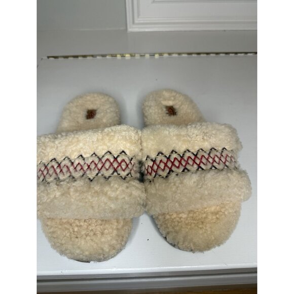 NEW UGG Women's Cozetta Braid Shearling Slide Sandals Cream W US 9 EU 40 [jb] - Picture 8 of 16